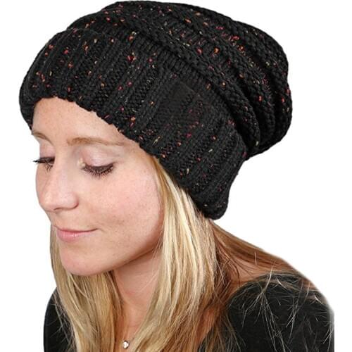 Solid Cap Mujer Female Bonnet Autumn Winter Hats for Women Geometric Wool Knitted Hat