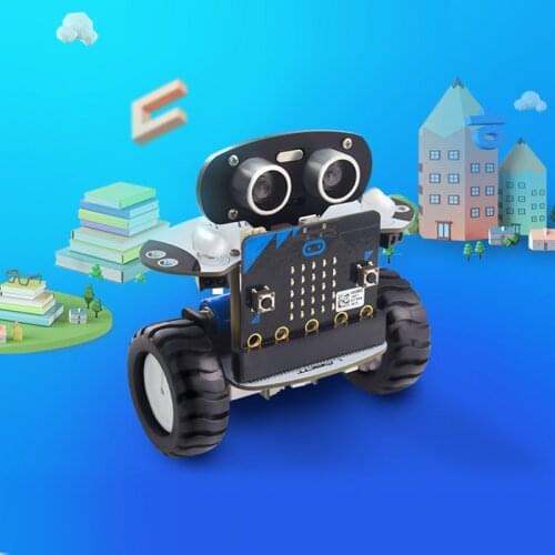 Microbit Robot Kit Programmable Qbit Robot Rc Car App Control Web Graphic Program With Microbit
