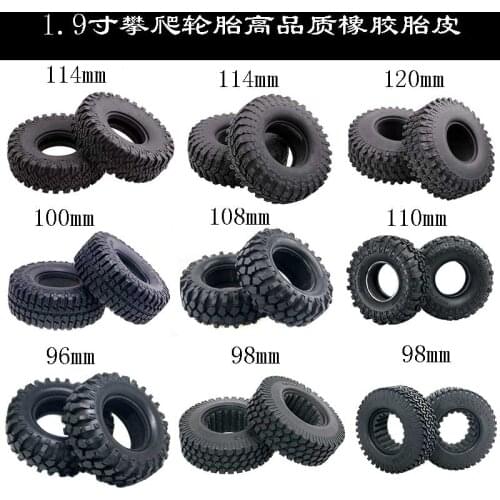 4pcs 1.9inch Rocks Tyres Tire Rubber Wheel Tire for 1:10 RC Rock Crawler TRX4 Bronco D90 D110 Axial scx10 RC4WD CC01 TF2 rbx10