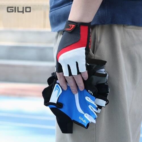 GIYO Fingerless Cycling Gloves MTB Road Racing Gel Gloves Breathable Outdoor Sports Gloves DH Bicycle Mittens Double Anti-shock