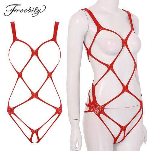 Hot Sale Womens Erotic Lingerie Hollow Out Bust Body Suit Sexy Crotchless Teddies Bodysuits Ladies Sleepwear Underwear Baby Doll