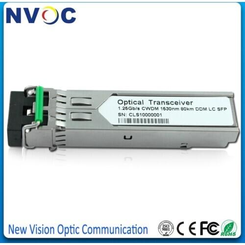 1.25G 80KM 1270-1610nm 4Wavelengths Dual Fiber LC CWDM SFP Optic Fiber Transceiver Module with DOM