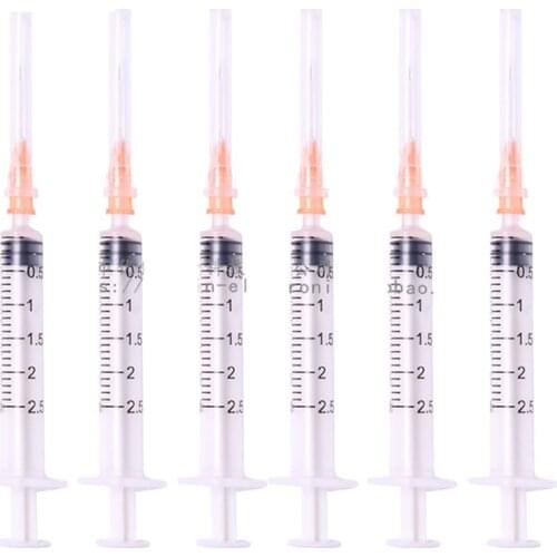 10-50pcs 2ml Disposable Plastic Veterinary Syringe With Needles For Pet Farm Animal Cat Dog Pig Cattle Sheep Horses 2ml 5ml 10ml