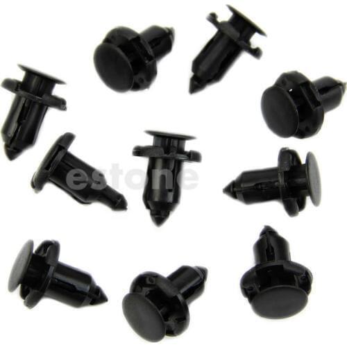 10Pcs 9mm Hole Nylon Rivet Fastener Fender Retainer Push in Clips for Honda