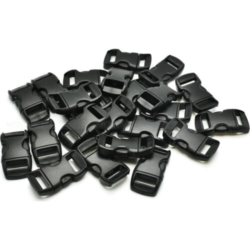 1000pcs 3/8"(10mm) Contoured Side Release Mini Buckles For Paracord Bracelet Black