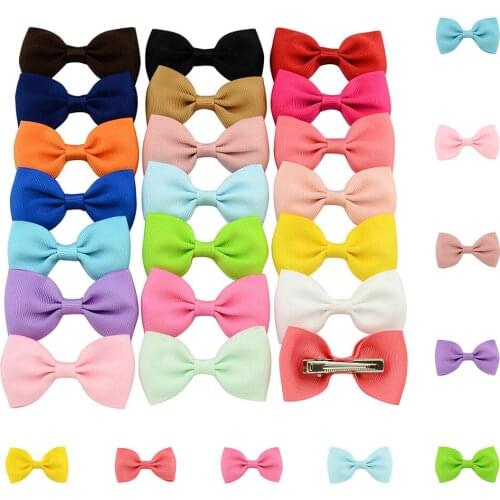 20Pcs/Lot Baby Girl Multicolor Bow Hairpins Boutique Alligator Clip Hair Accessories