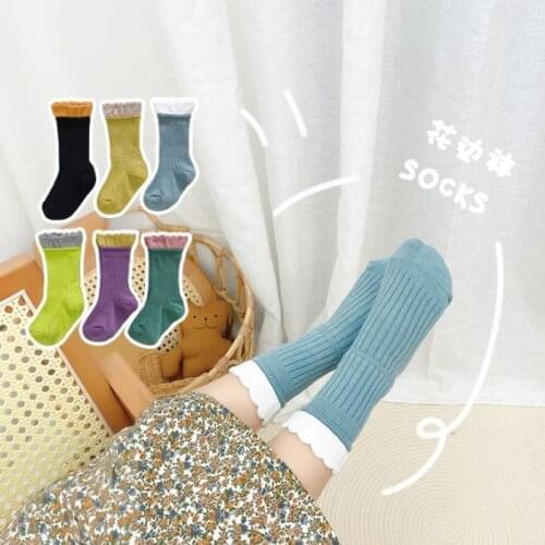 2021 New Girls Socks Newborn Baby Girls Cute Mesh Lace Long Spring Autumn Socks Kids Infant Soild Color Girls knee length socks