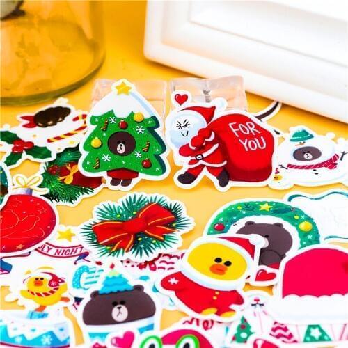 35Pcs/lot Star Christmas Mini Sticker Cute Stationery Stickers For Car Laptop Notebook Luggage Decal Fridge Skateboard
