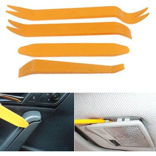 4Pcs Durable Orange ABS Automobile Audio Door Clip Panel Trim Dash Auto Radio Removal Pry Tools Set Car Panel Removal Tool
