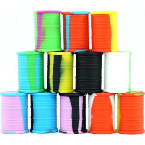 5pcs silicone oil barrel container dab wax oil rubber drum shape container 11ml large food grade tool