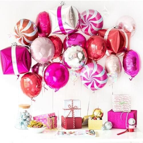 8pcs/lot Colorful Candy Foil Balloons 18 Inch Round Lollipop Aluminum Helum Balloon Wedding Birthday Baby Party Decoration Balls