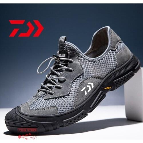 DAIWA Fishing Shoes Outdoor Mens Breathable Mesh Sports Leisure Fishing Shoes Rock Climbing Comfortable Hiking Hunting Shoes