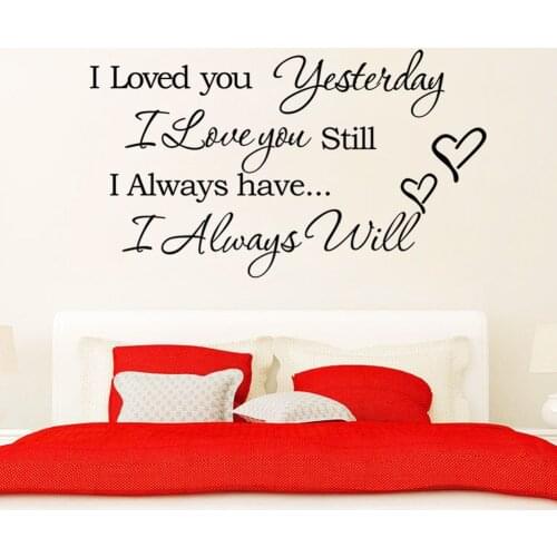 Wall Decor DIY I Love You Always Will Quote Art Wall Sticker Decals Home Decor Brand New Fashion Deshion and High Quality