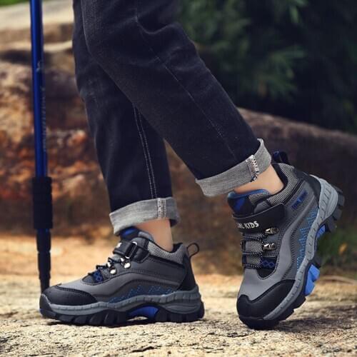 2021 Children Outdoor Sports Hiking Boots Teenagers Mountain Climbing Trekking Shoes Ankle Boots Kids Sneakers Boys Hiking Shoes