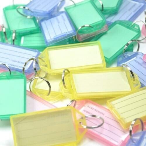 Factory whilesale Color plastic flip key chain office hotel can mark number classification key card luggage tag