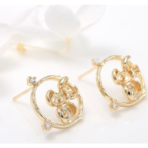 Женские золотые серьги Florainer Tina China At AliExpress