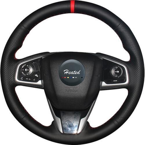 DIY Microfiber leather Car Steering Wheel Cover for Honda Civic 10 2016 2017 CRV CR-V 2017 Braid on the steering wheel