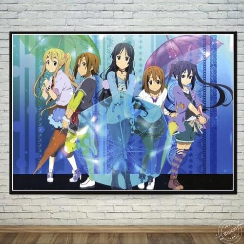 K-ON Japanese Anime Poster Pictures Wall Stickers HD Printing Bar Cafe Decor