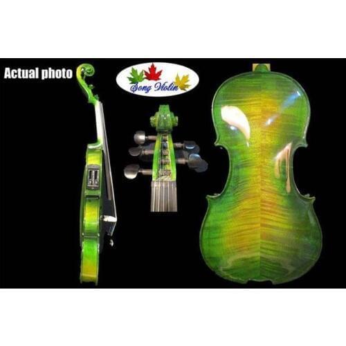 Beautiful white/black/brown/green colors 5 strings electric & acoustic violin 4/4 #7772