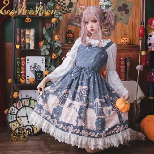 Cool Gothic Lolita Womens Lolita JSK Dress Girls Lolita Dress Sweet Dress shirt Cute Sweet Lolita Cosplay Costume For Adult