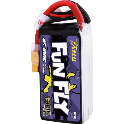TATTU 1550mAh 1300mAh 4s 14.8V 100C Lipo Battery with XT60 Plug for FPV 250 230 210 180 Drone