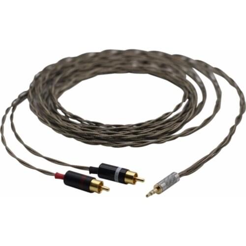 2020 Audiocrast DIY HIFI 3.5mm Stereo to 2 RCA Male Cable Nordost Odin Siver-plated 3.5mm to Double rca Male Audio Aux Cable