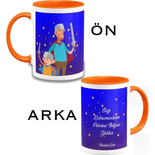 Personalized Fathers Day Themed Orange Mug Cup 27-371T