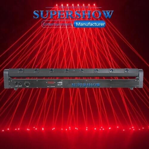 8 Eyes Full Color RGB Rotating Voice Control Laser Bar Beam Stage Effect Lighting For DJ Disco Moving Head Projector DMX Control