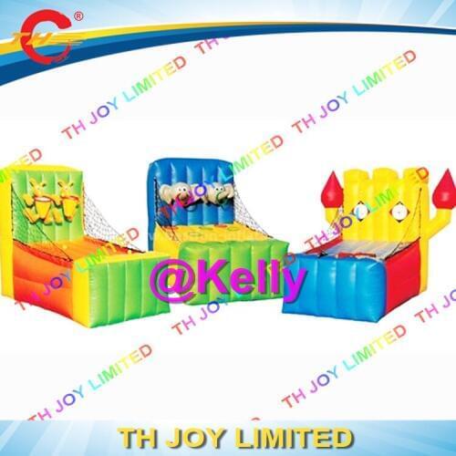Attractive inflatable carnival game / 1pc ants ball shooting game + 1pc elephant hoopla + 1pc dart shooting game for sale