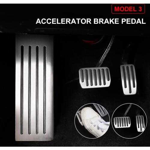 Anti Slip Foot Pedal Pads Aluminum Alloy Accelerator Brake Pedal Cover Dead Pedal Foot Rest for Tesla Model 3 Y 2021