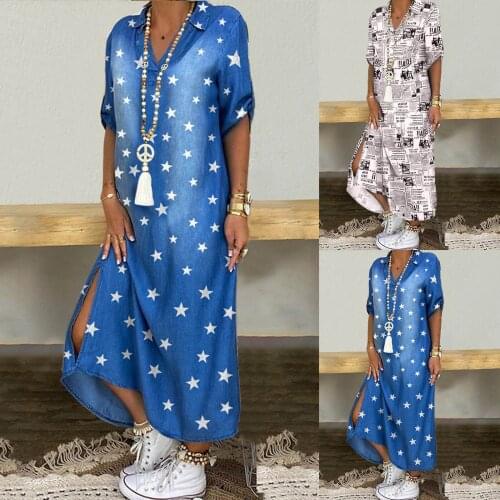 #Q4 Spring Autumn Long Dress Women Korean Style Casual Loose Maxi Dress Bohemian Vintage Ladies Dresses Vestido Robe Femme