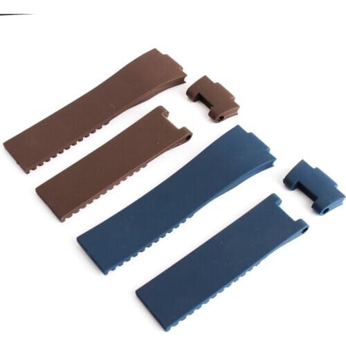 25*12mm Black Brown Blue Waterproof Silicone Rubber watch band Wrist WatchBand Belt For Ulysse Nardin strap