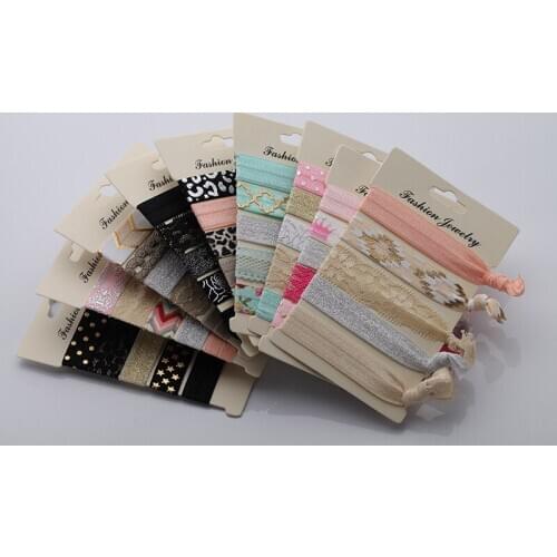 New Lace border elastic hair band Wave point Rope Set Star pattern Hair Ring Hair Band Rubber Band Hair Accessories