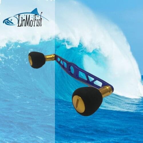 LinMoFish Reel Handle Alloy Material Fishing Wheel Double Handle Hole Size 8*5/7*4mm Together 130mm Length Weight 52g