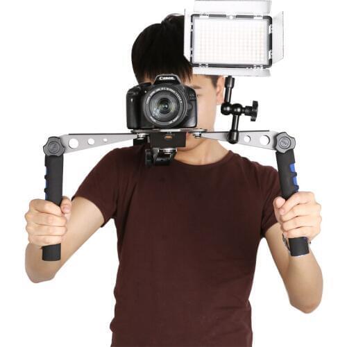 Dual Handheld Hand Grip Stabilizer for SONY Canon Nikon Panasonic Pentax Camera Shoulder Holder Bracket Stand Camera Accessories