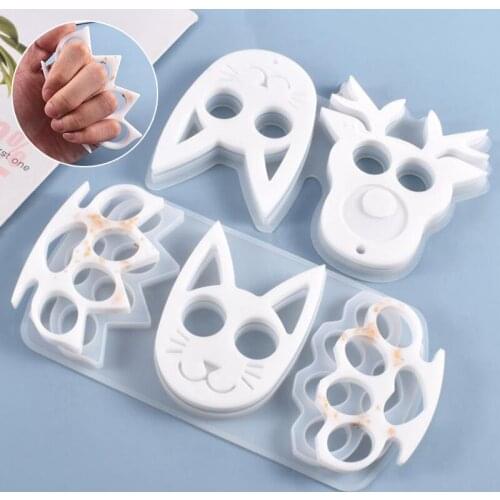 Silicon Cat Deer Pendant Keychain Mold DIY Self-defense Epoxy Resin Mould For Pendant Jewelry Decorative DIY Crafts Making