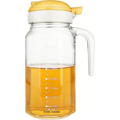 Premium 900ML Oil Dispenser Glass Olive and Vinegar Bottle Quality Vinegar Dispensing Cruets Leakproof Condiment Oil Container