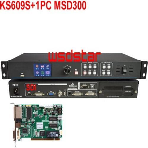 KS609S+1PC MSD300 LED Video Processor Input USB/HDMI/DVI/VGA/CVBS/SDI 1920*1200 MCTRL300 LED rental screen video processor