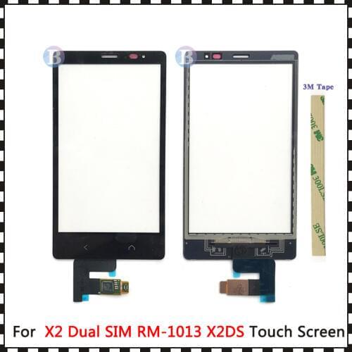 High Quality 4.3" For Nokia X2 Dual SIM RM-1013 X2DS Touch Screen Digitizer Sensor Outer Glass Lens Panel Black+Tracking Code
