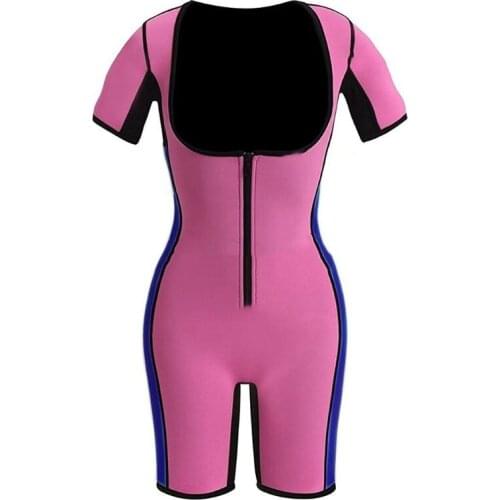 Women Full Body Shaper Slimming Weight Loss Sauna Suit Sexy Corset Bodysuit Leg Waist Trimmer Zip Front Shapewear S-3XL 54DE
