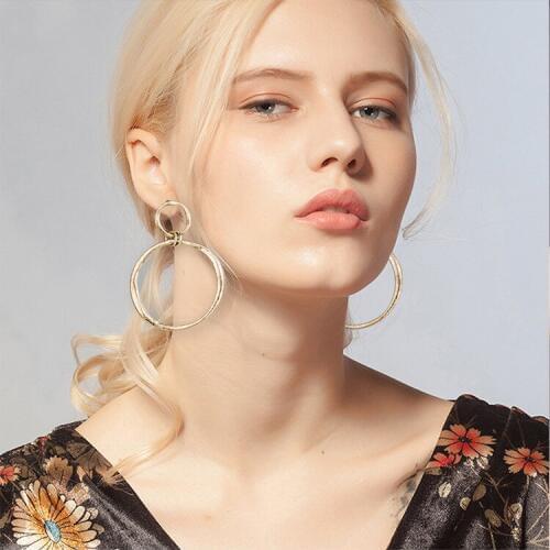 Gold Stud Za Earrings Female 2019 Dangle Korean Earrings For Women Irregular Circle Drop Earring Jewelry Oorbellen Pendientes