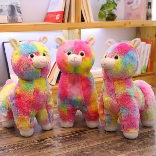 1pc 45cm Colorful Alpaca Plush Toy Soft Stuffed Cartoon Animal Lamb Doll Bed Decoration Baby Appease Toys Kids Birthday Gifts