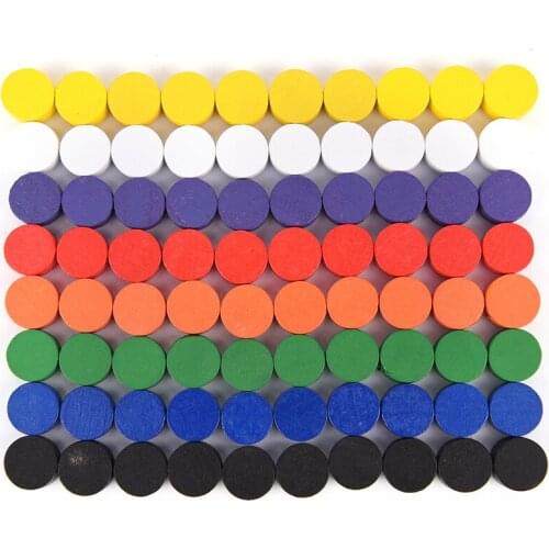100Ppcs Diameter 10*5MM 8 Colors Pawn Wooden Game Pieces Colorful Pawn/ Chess For Board Game/Educational Games Accessories