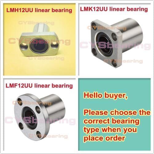 12mm shaft LMF12UU LMK12UU LMH12UU flange linear motion bearing