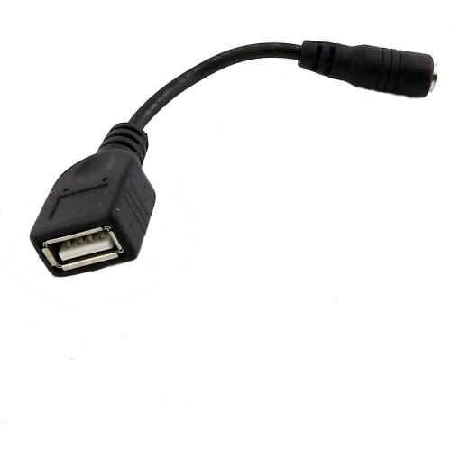 1x USB 2.0 A Female Jack to 4.8mm x 1.7mm Female CCTV DC Power Adapter Converter Connector Cable 12cm Black