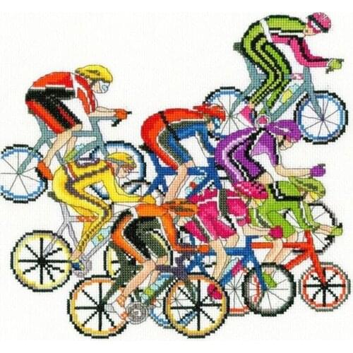 2021 Drop Shipping Embroidery Cycling Fun Modern Cross Stitch Blogs with 100% Cotton Flosses & Free Shipping for Home Decor