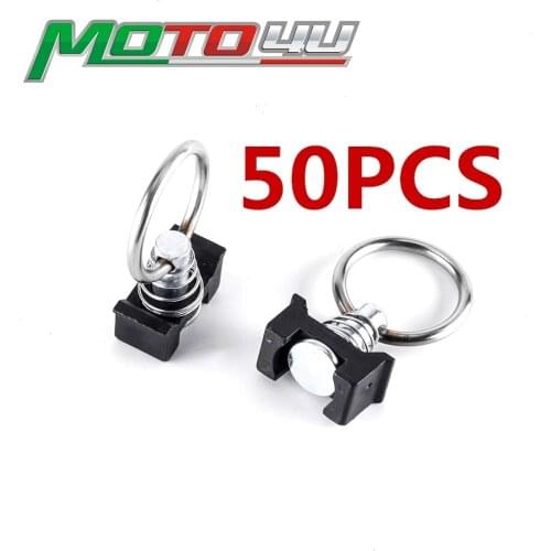 50PCS Universal Single Stud Fitting Tie Down Anchor Quick Release Ring Spring Bolt Airline Motorcycle Accessories