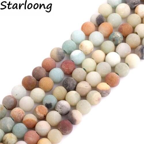 8mm Hole 2.5mm Natural Stone Beads Round Gorgeous Amazonite Matte Agata Loose Beads for DIY Jewelry Making Necklace Bracelet 15"