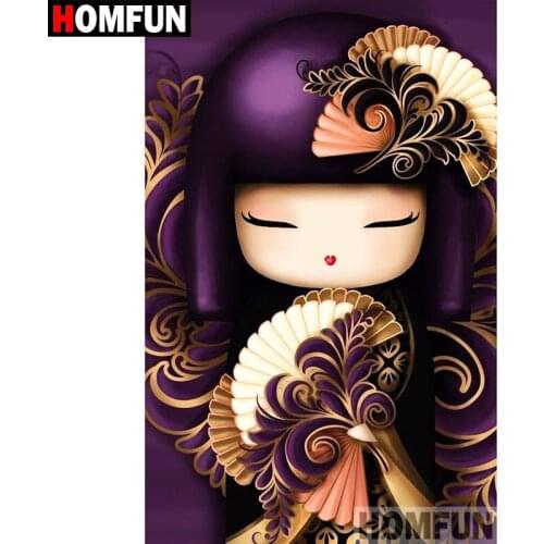 HOMFUN 5D DIY Diamond Painting Full Square/Round Drill "Cartoon girl" Embroidery Cross Stitch gift Home Decor Gift A07914