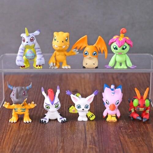 Digital Monster Adventure Agumon Gabumon Palmon Gomamon Patamon Tailmon Mini PVC Figures Digimon Toys 9pcs/set